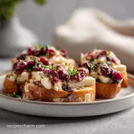 Roasted Balsamic Cranberry and Brie Crostini