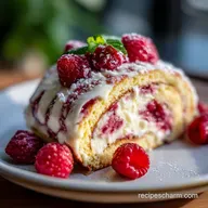 Decadent Raspberry White Chocolate Cake Roll