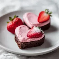 Strawberry Frosted Heart Shaped Brownies Recipe (45 Min)