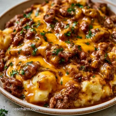 3 Ingredient Ground Beef Casserole for 6 Recipe Card