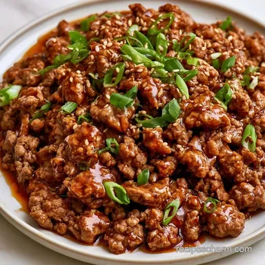 3 Ingredient Korean Ground Beef for 4 Recipe Card