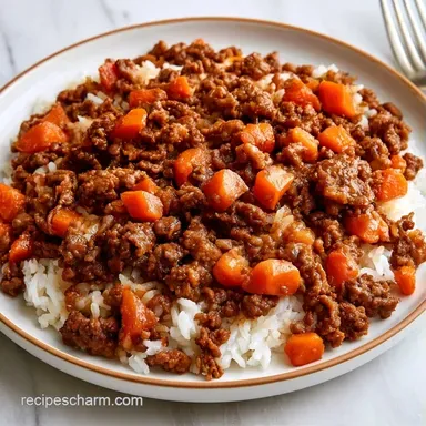 One-Pot Beef Rice Casserole Recipe Card