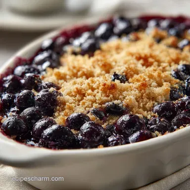 Blueberry Crisp Recipe for 8 Servings Recipe Card