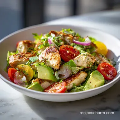 Chicken and Avocado Salad in 20 Minutes Recipe Card