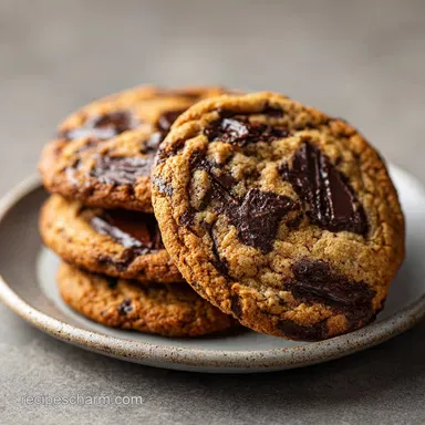 Chocolate Chunk Cookies Recipe with Browned Butter Recipe Card