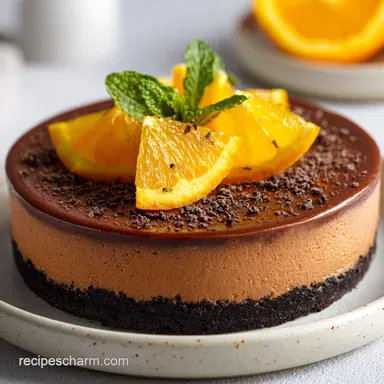 Chocolate Orange Cheesecake with Ganache, Baked