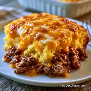 Ground Beef Cornbread Casserole: Rotel Recipe Card