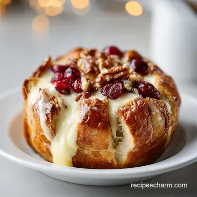 Cranberry Brie Pull Apart Bread: Baked