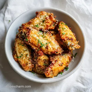 Crispy Baked Chicken Wing Recipe with Garlic Parmesan for 4
