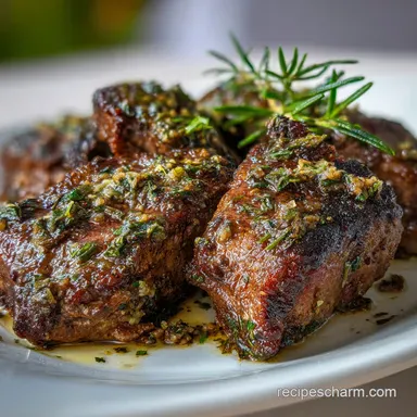 Ground Deer Meat Recipe with Garlic and Herbs: Pan-Seared Recipe Card