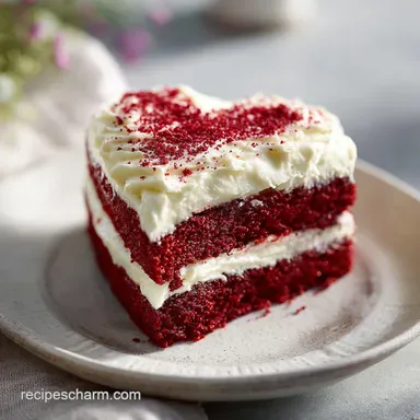 Easy Valentines Heart Red Velvet Cake: Silky Finish Recipe Card