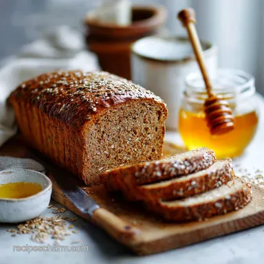 Recipe for Ezekiel Bread with Sprouted Grains and Honey for 2 Loaves Recipe Card