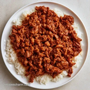 Ground Beef Rice Skillet One-Pot Recipe Card