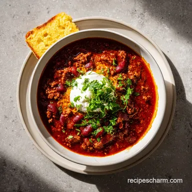Spicy Chili Recipe with Fork Tender Beef
