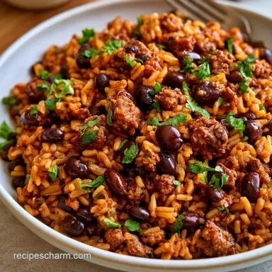 Beef Burrito Bowl in 30 Minutes Recipe Card
