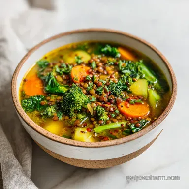 Instant Pot Lentil Soup with Carrots and Celery in 40 Minutes Recipe Card