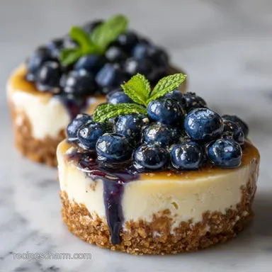 Lemon Blueberry Mini Cheesecakes for 12 Recipe Card