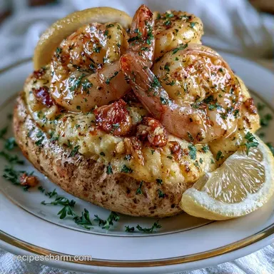 Lemon Shrimp Baked Potato for 4 Servings Recipe Card