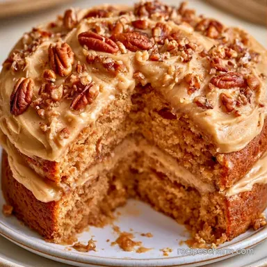 Maple Pecan Birthday Cake for 16 Servings Recipe Card