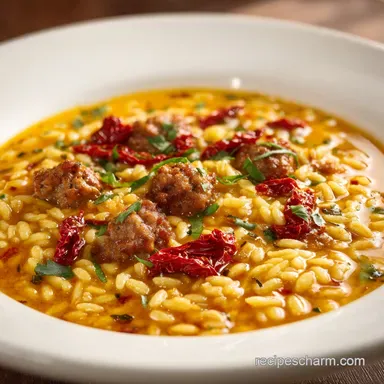 Marry Me Sausage Orzo Soup in 30 Minutes Recipe Card