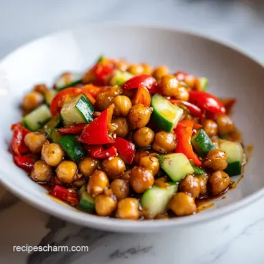 Mediterranean Chickpea Salad: 20 Min Recipe Card