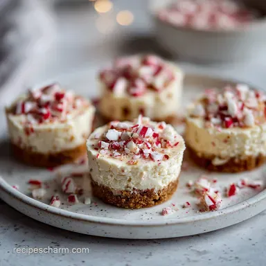 No Bake Peppermint Cheesecake Bites Recipe with 24 Servings Recipe Card
