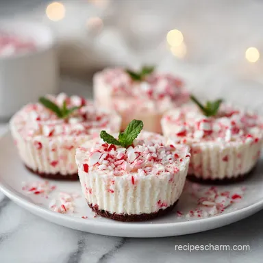 No Bake Peppermint Cheesecake Bites Recipe with 24 Servings