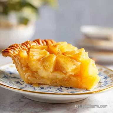 Southern Pineapple Pie Recipe: Creamy Dessert for 8 Servings Recipe Card