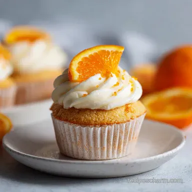 Orange Cupcake with Orange Cream Cheese Frosting in 35 Minutes Recipe Card