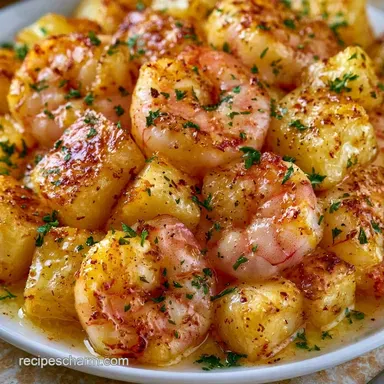 Shrimp Potato Skillet for 4 Servings Recipe Card