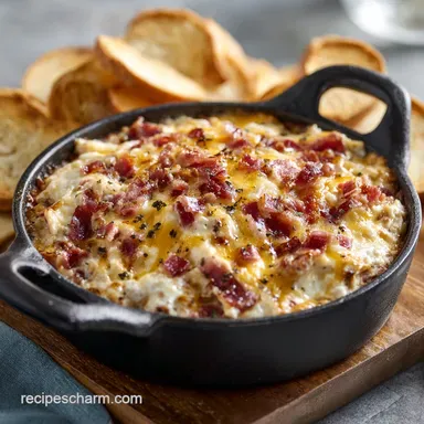 Slow Cooker Reuben Dip for 12 Servings: Creamy Party Appetizer Recipe Card