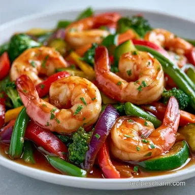 Spicy Shrimp Vegetable Stir Fry: 25 Min