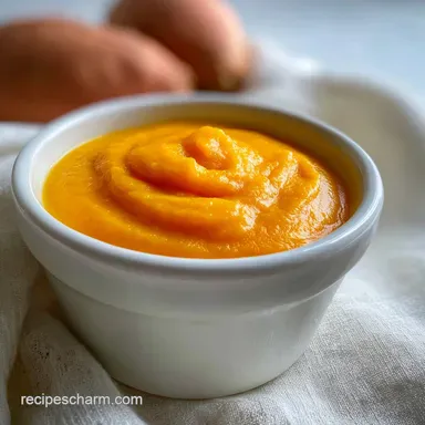 Baby Puree Recipe with Sweet Potato in 20 Minutes: Silky Baked Recipe Card