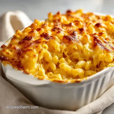 Baked Mac and Cheese for 8 Servings: Velvety and Golden Recipe Card