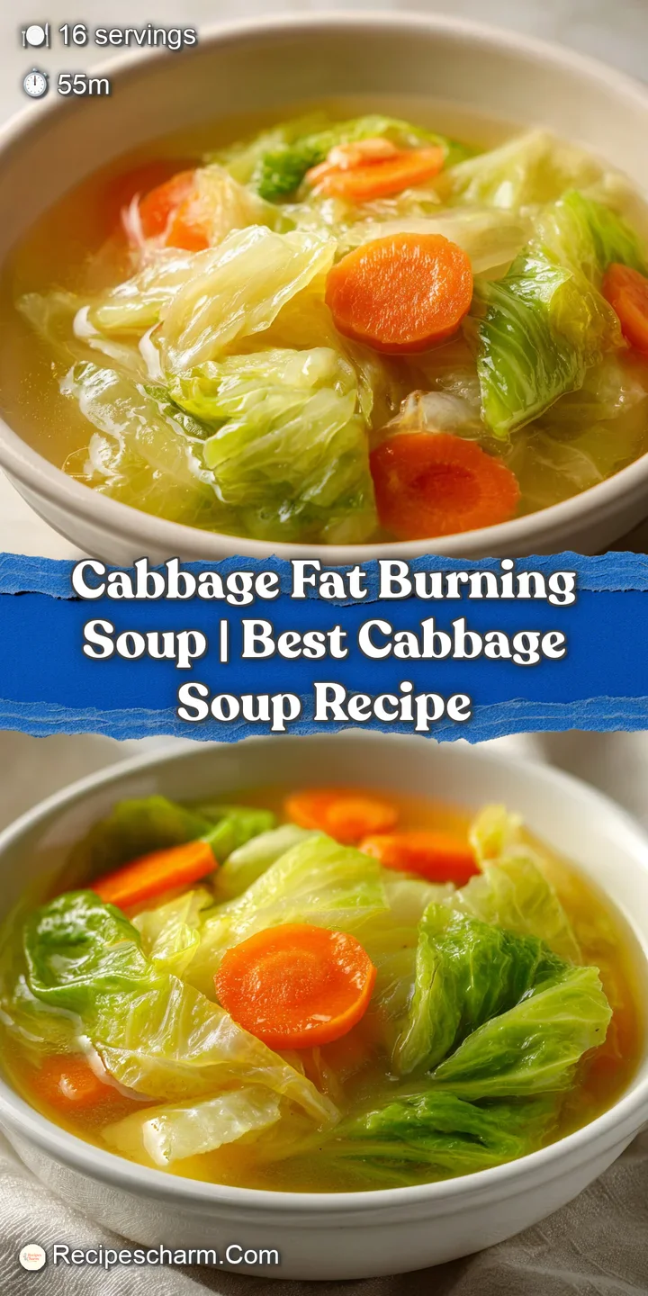 Extreme close-up of tender cabbage ribbons and diced carrots simmering in a clear, savory golden vegetable broth.