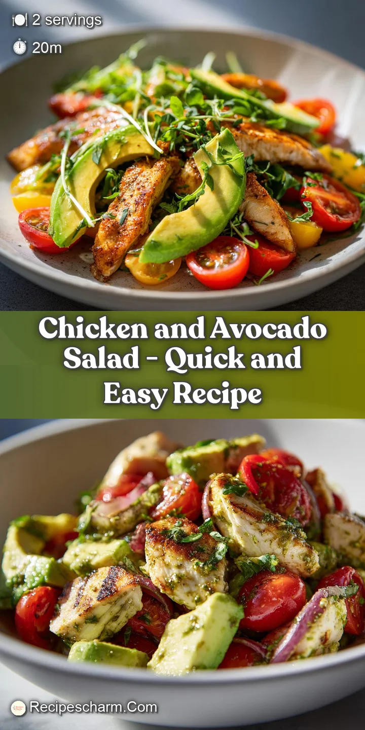 Close-up reveals creamy, pale green avocado and juicy chicken pieces, brightened with pops of fresh dill. So inviting and ...