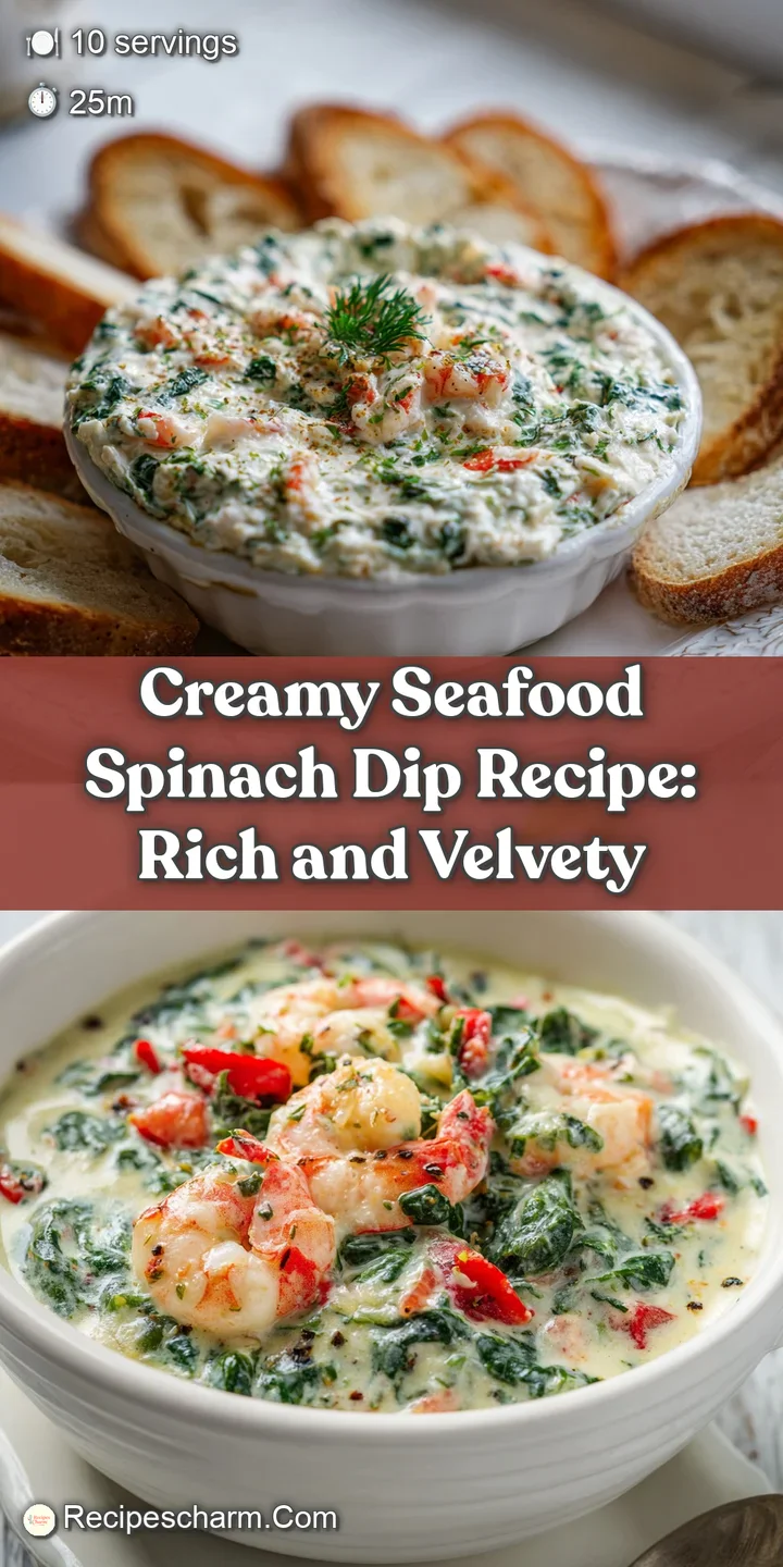 Close-up of warm, bubbling seafood dip with visible flakes of fish and pops of green spinach, inviting and appetizing.