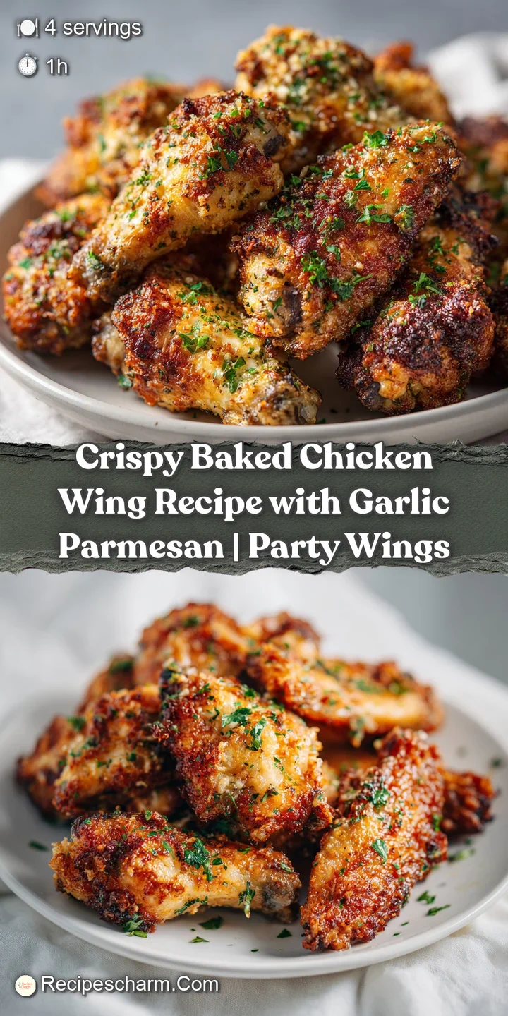 Close-up of a juicy, golden chicken wing with a delightful crispy texture and parmesan shreds.