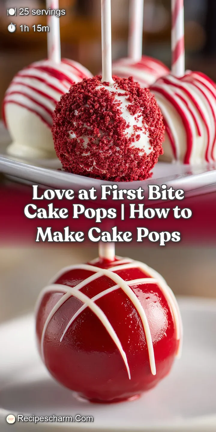 Close-up shot of a cake pop covered in pink candy melts, with visible sprinkles. Texture is smooth and speckled, evoking s...