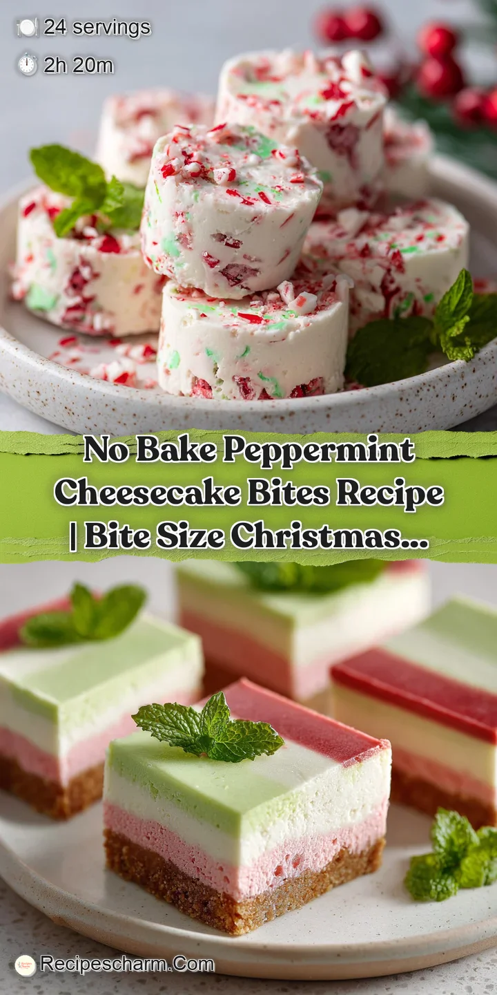 Close-up of creamy white cheesecake studded with vibrant red candy cane shards