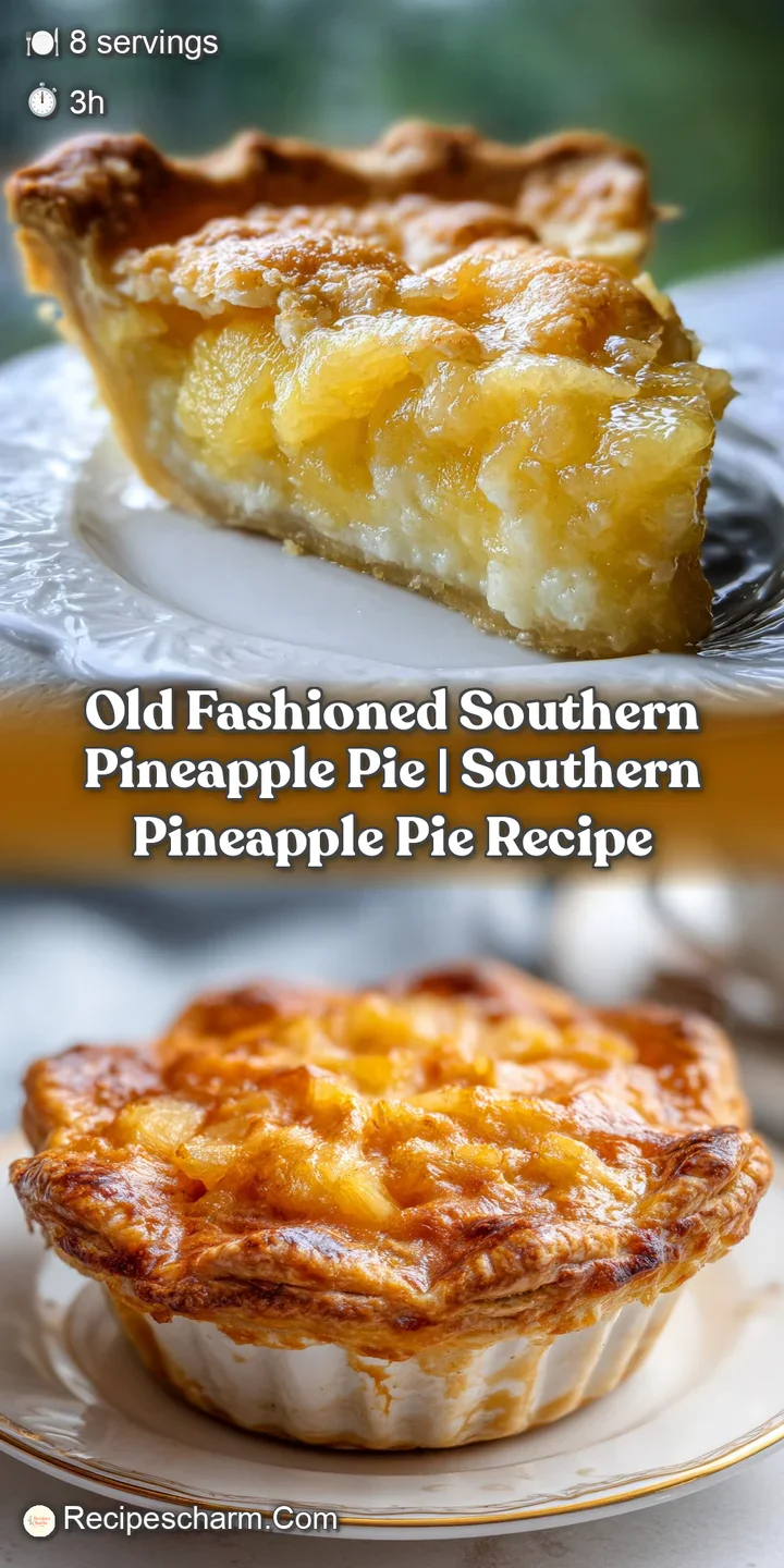 Close-up of glistening pineapple chunks in a luscious, creamy filling with a tender crust.