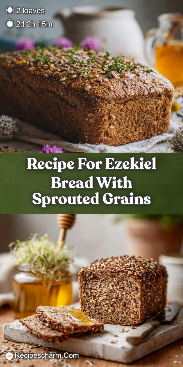 Close-up of Ezekiel bread reveals a crumbly, textured interior with visible sprouted grains and a subtle sheen from the ho...