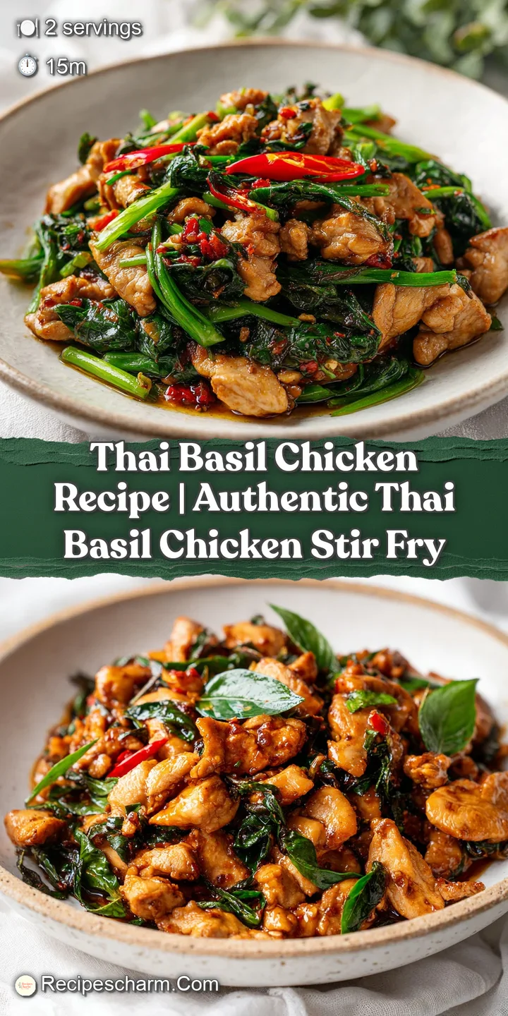 Close-up of tender chicken pieces coated in a glossy sauce, flecked with bright green basil leaves and red pepper.