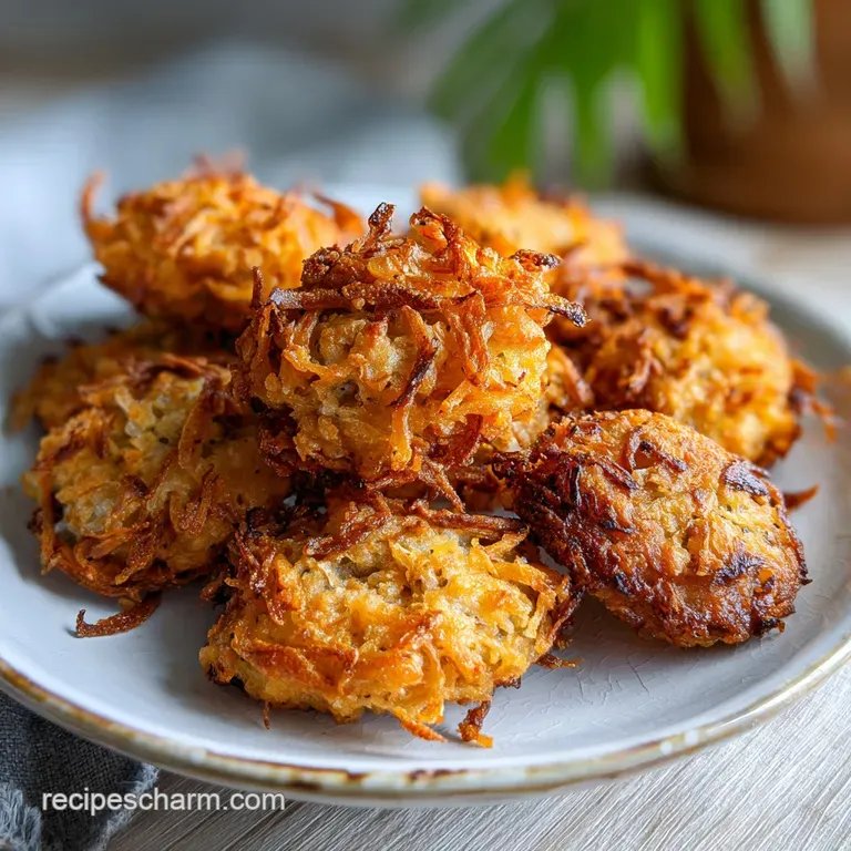 Golden-brown Frikadelle on a white plate with parsley sprig. Condiments of mustard and ketchup add pops of color.