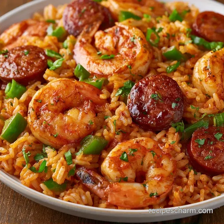 Cajun Shrimp and Andouille Sausage Rice Skillet
