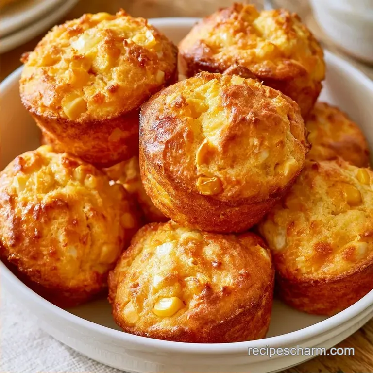 Creamed Corn Cornbread Muffins: Custardy Center