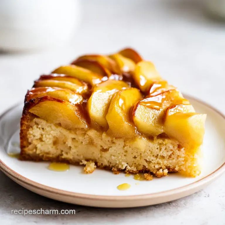 A slice of warm apple dessert topped with a swirl of whipped cream and a pinch of cinnamon on a ceramic plate.