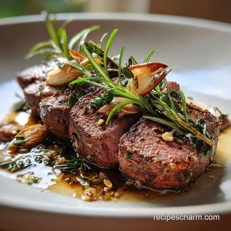 Ground Deer Meat Recipe with Garlic and Herbs Skillet