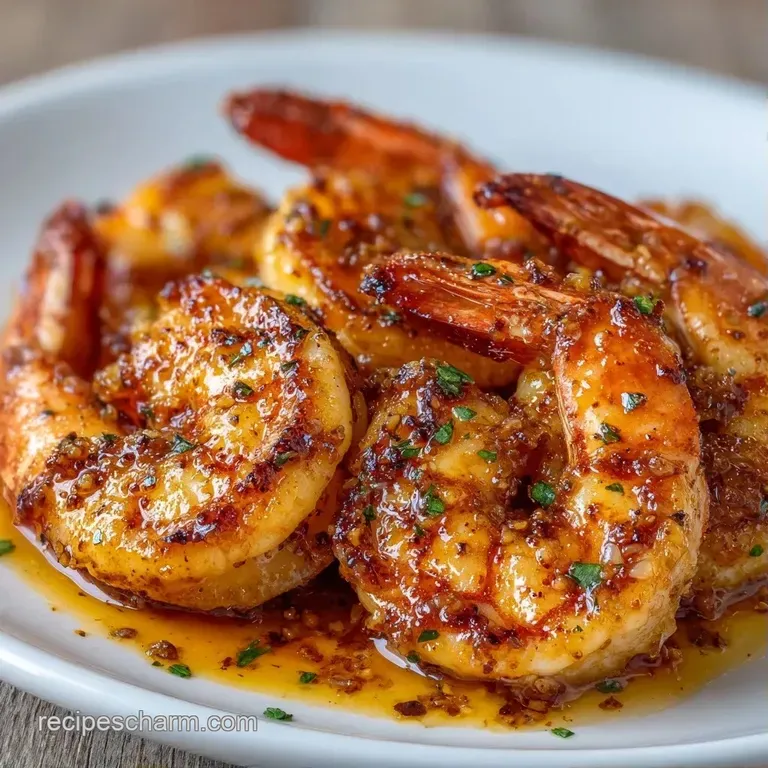 Pink succulent shrimp arranged on a white plate with fresh lemon wedges and a sprinkle of bright green parsley.
