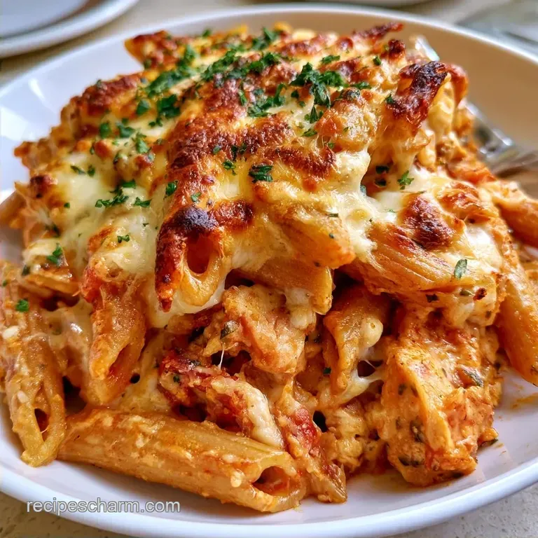 High Protein Chicken Pasta Bake with Cottage Cheese